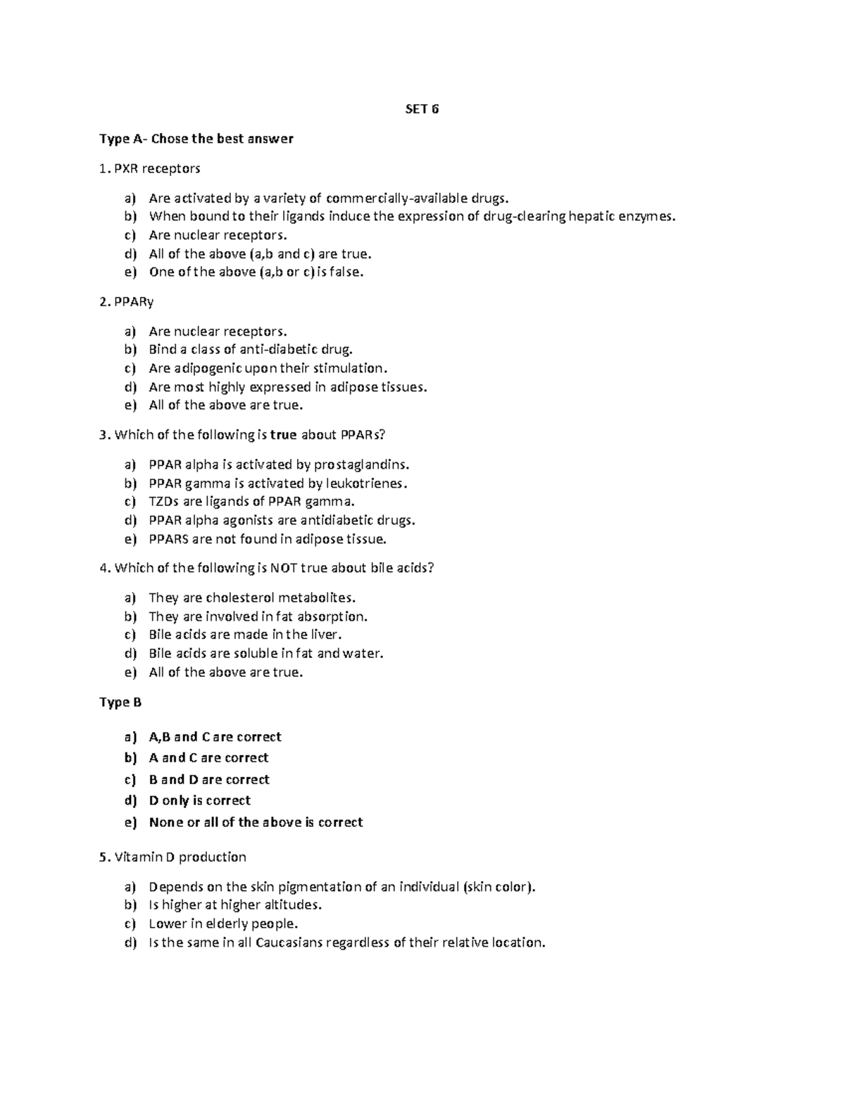 Endocrinology + Question + Set + 6 - SET 6 Type A- Chose the best ...