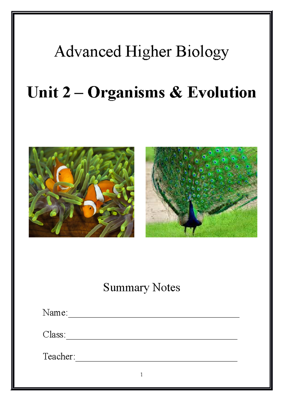 advanced higher biology assignment examples