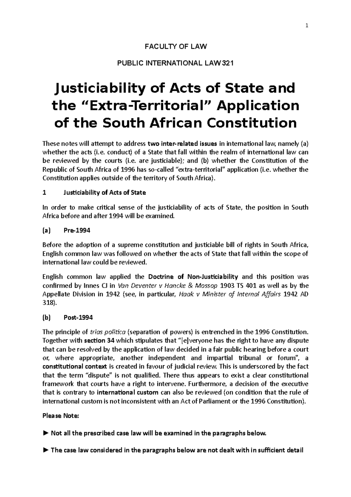 public-international-law-321-notes-on-justiciability-of-acts-of-state