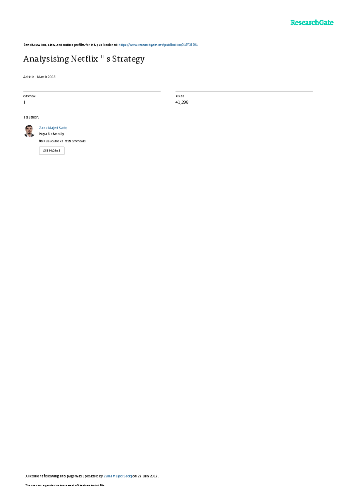 Analysising Netflixs Strategy See Discussions Stats And Author