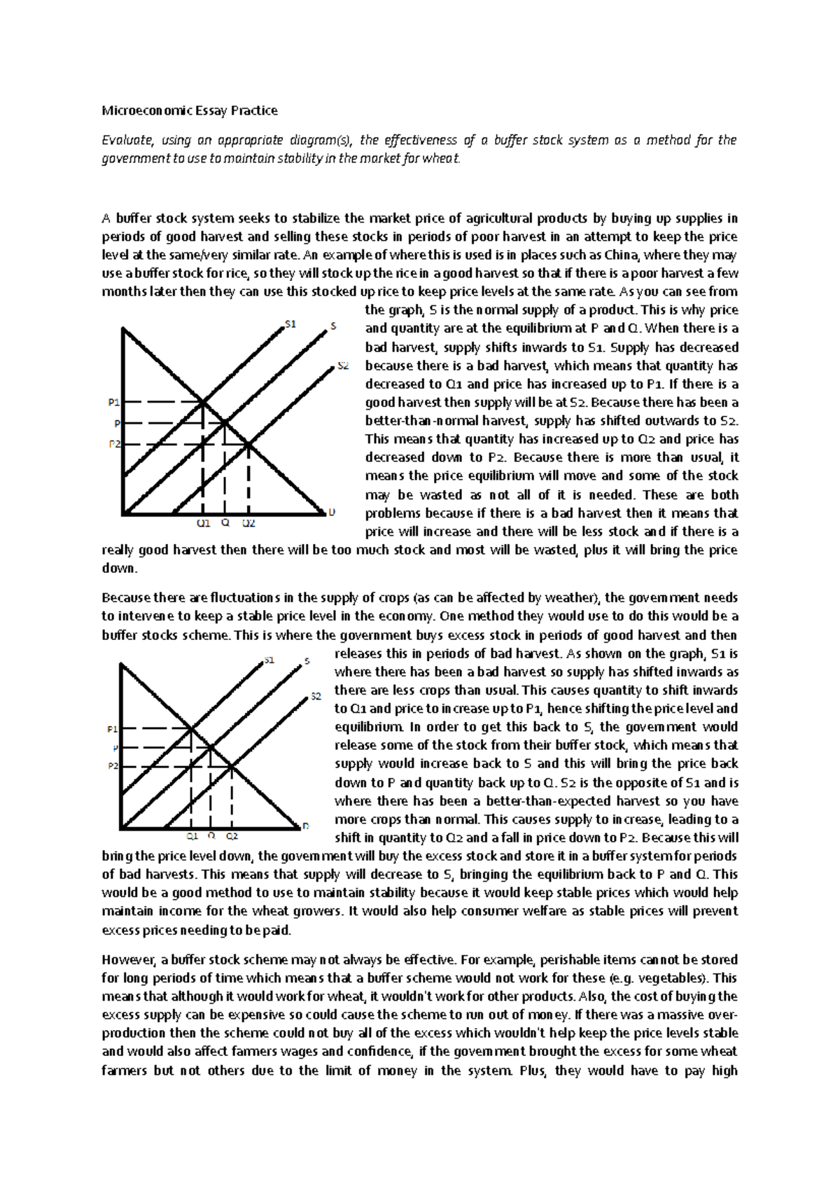 economics cafe model essay