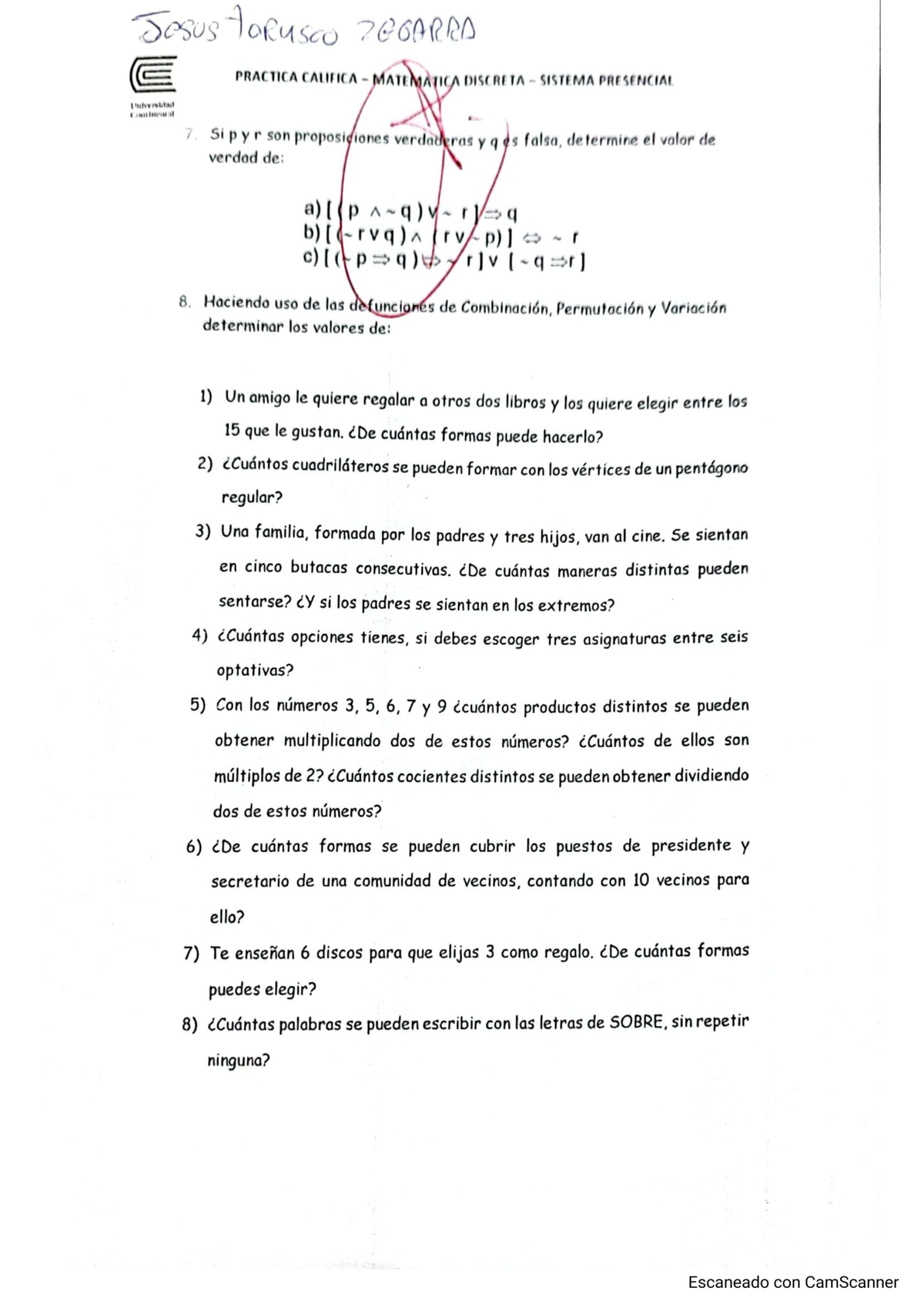 Trabajo 1 Y 2 Matematica Discreta - Matematicas Discretas - \ \ - Studocu