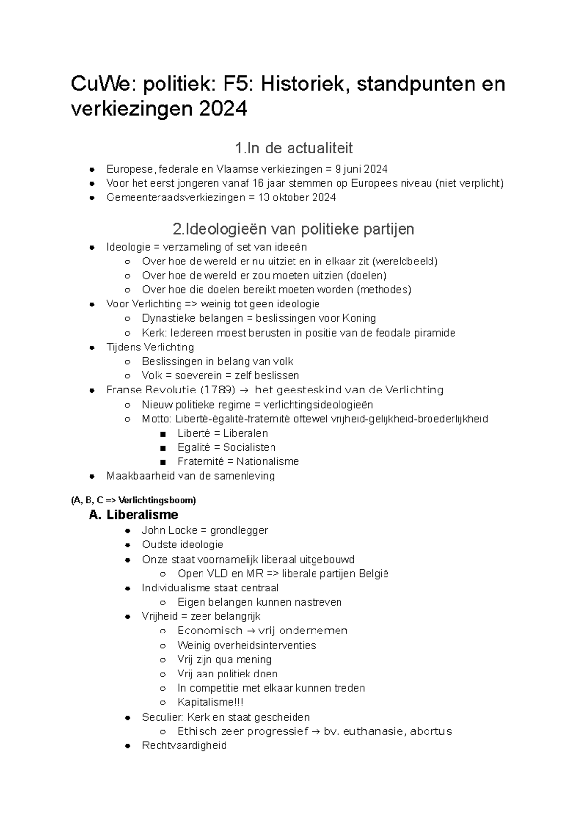 CuWe politiek F5 Historiek, standpunten en verkiezingen 2024