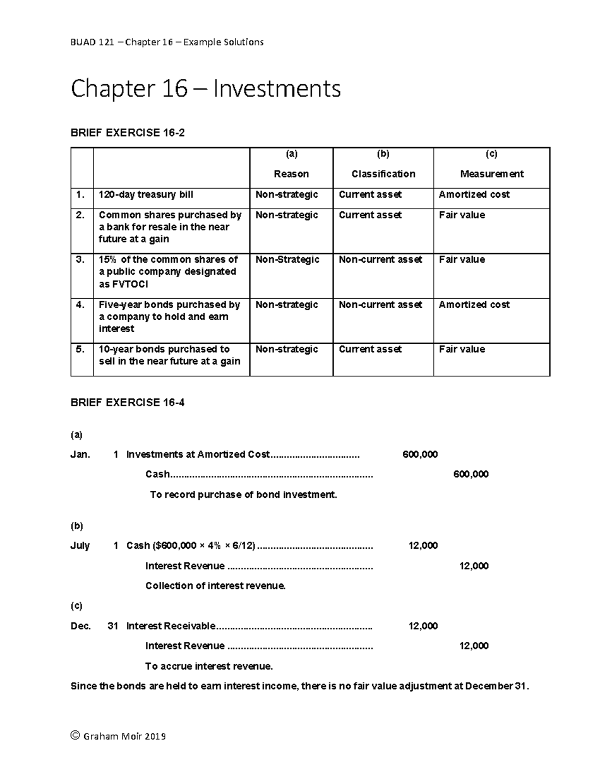 Chapter 16 - Investments - Example Solutions - Warning: TT: Undefined ...