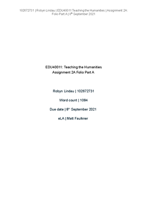 Folio A - Humanities - Resources Discipline area Year level Inquiry ...