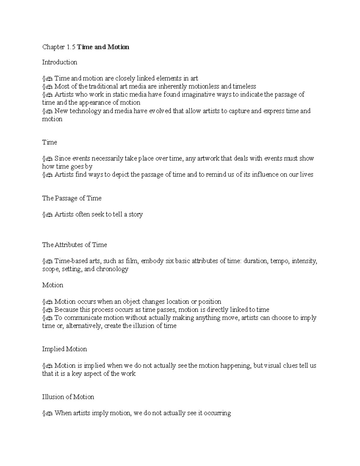 Chapter 1 - Lecture notes time and motion - Chapter 1 Time and Motion ...