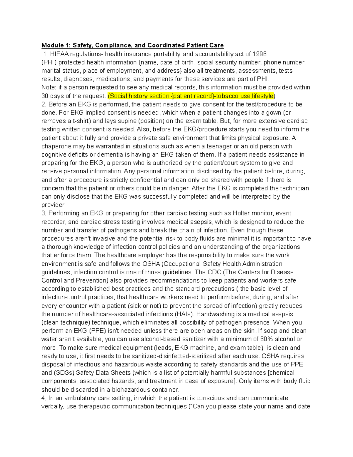 Safety Compliance and Coordinated Patient Care in Module 1 Studocu
