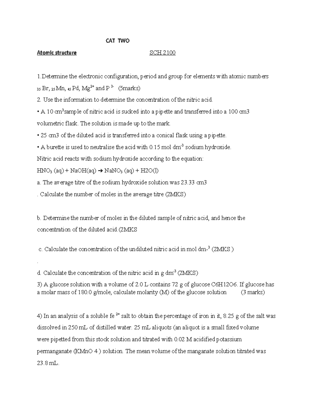 CAT TWO - Microsoft Excel notes and practicles - CAT TWO Atomic ...