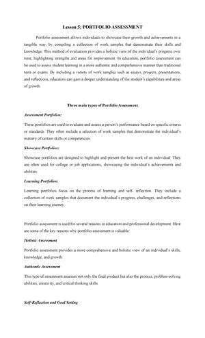 Lesson 3 - Assessment 1 - Lesson: 3 PERFORMANCE ASSESSMENT Performance ...