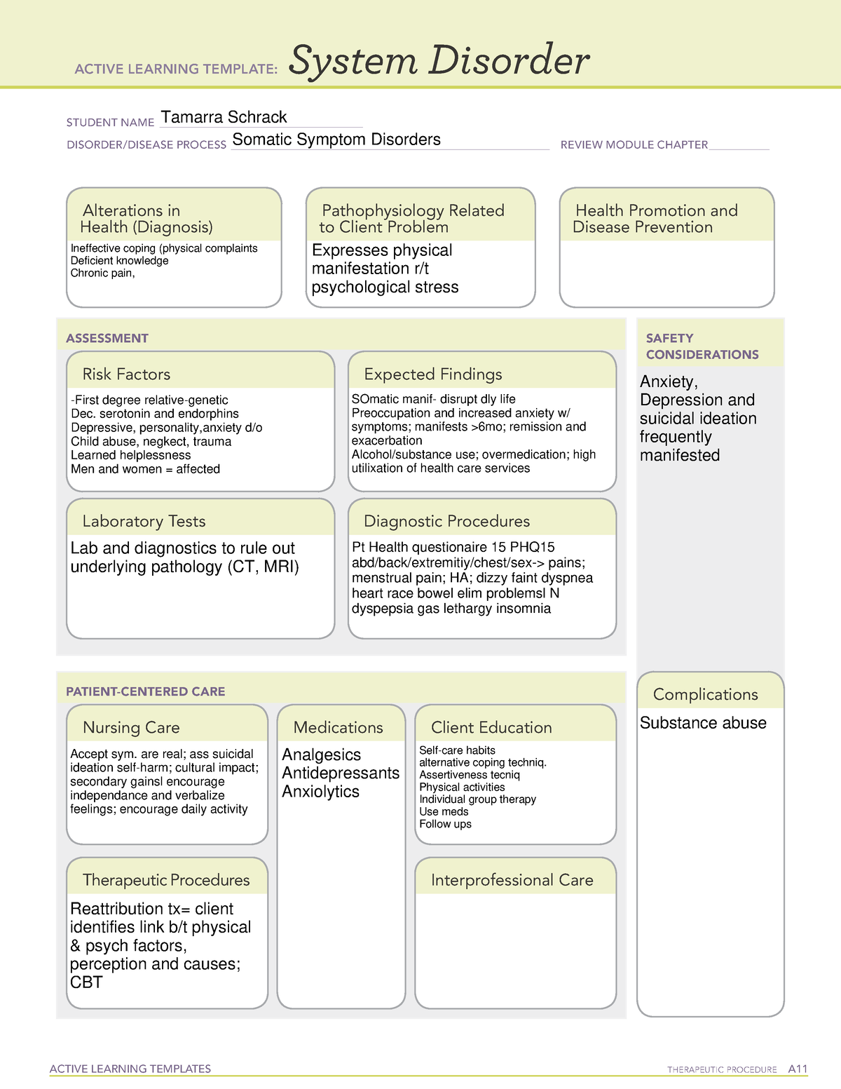 System Disorder Somatic PS - ACTIVE LEARNING TEMPLATES THERAPEUTIC ...