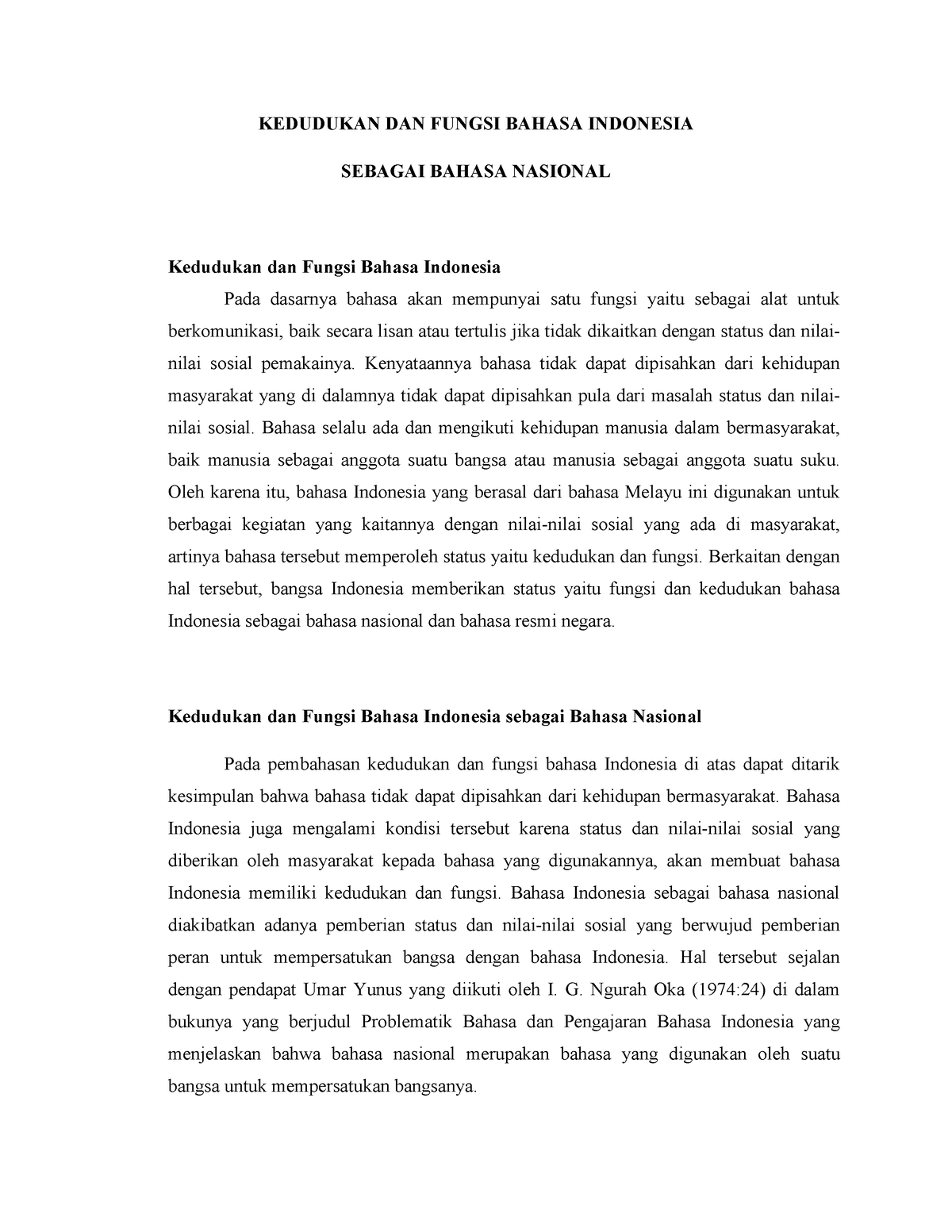 Kedudukan Dan Fungsi Bahasa Indonesia Sebagai Bahasa Nasional ...