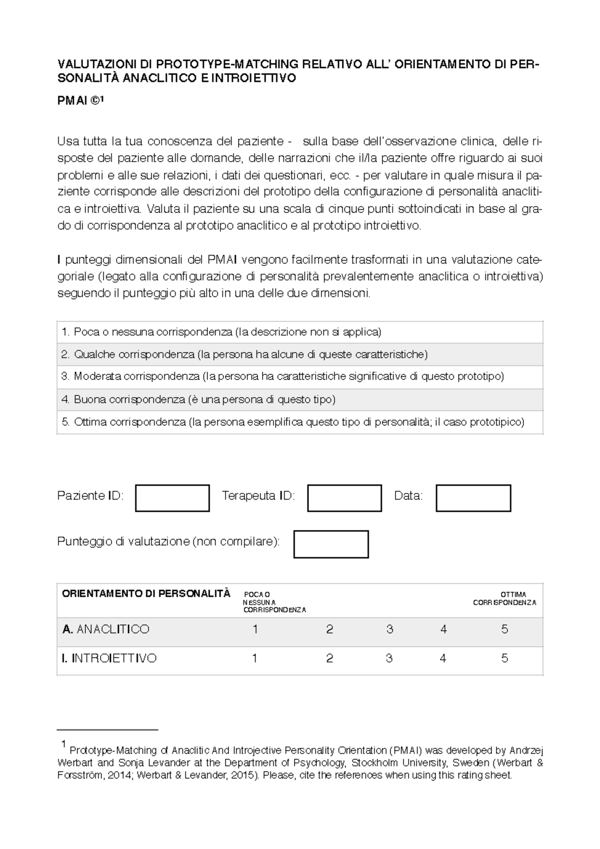 VALUTAZIONI DI PROTOTYPE-MATCHING RELATIVO ALL’ ORIENTAMENTO DI ...