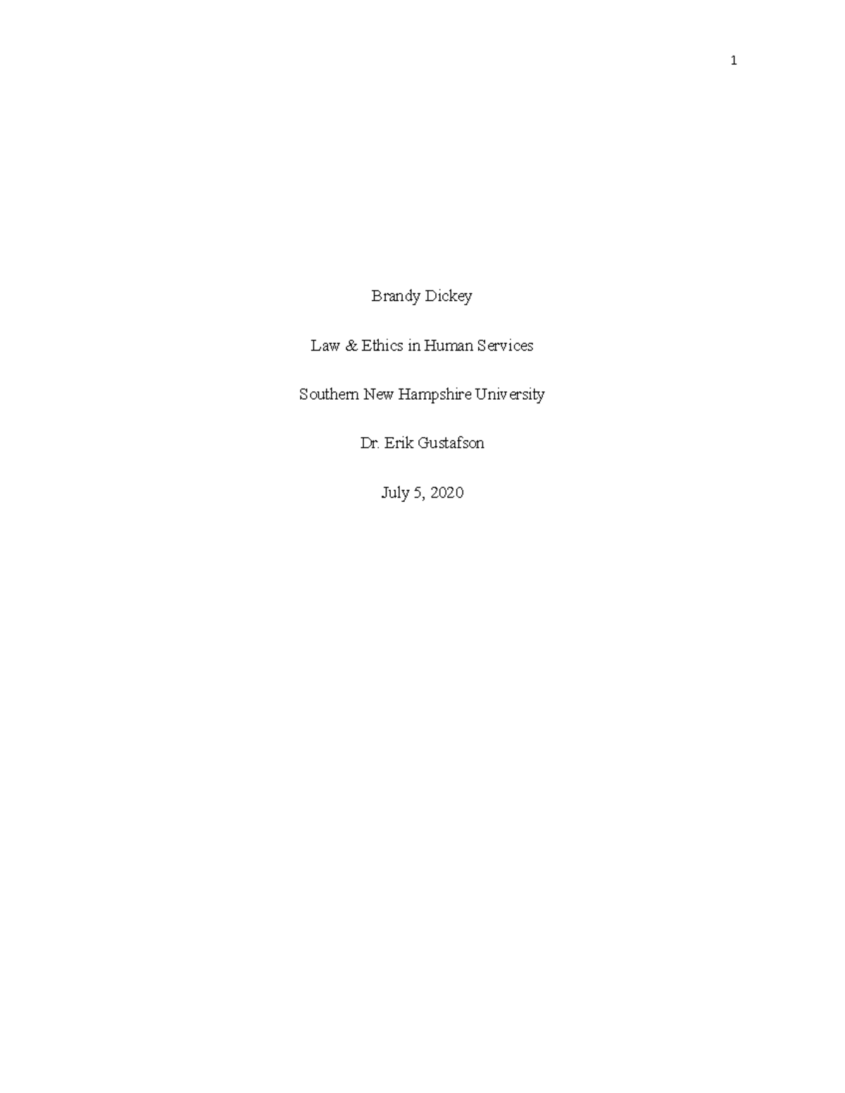 1-2 short paper Ethical and Legal Issues - Brandy Dickey Law & Ethics ...