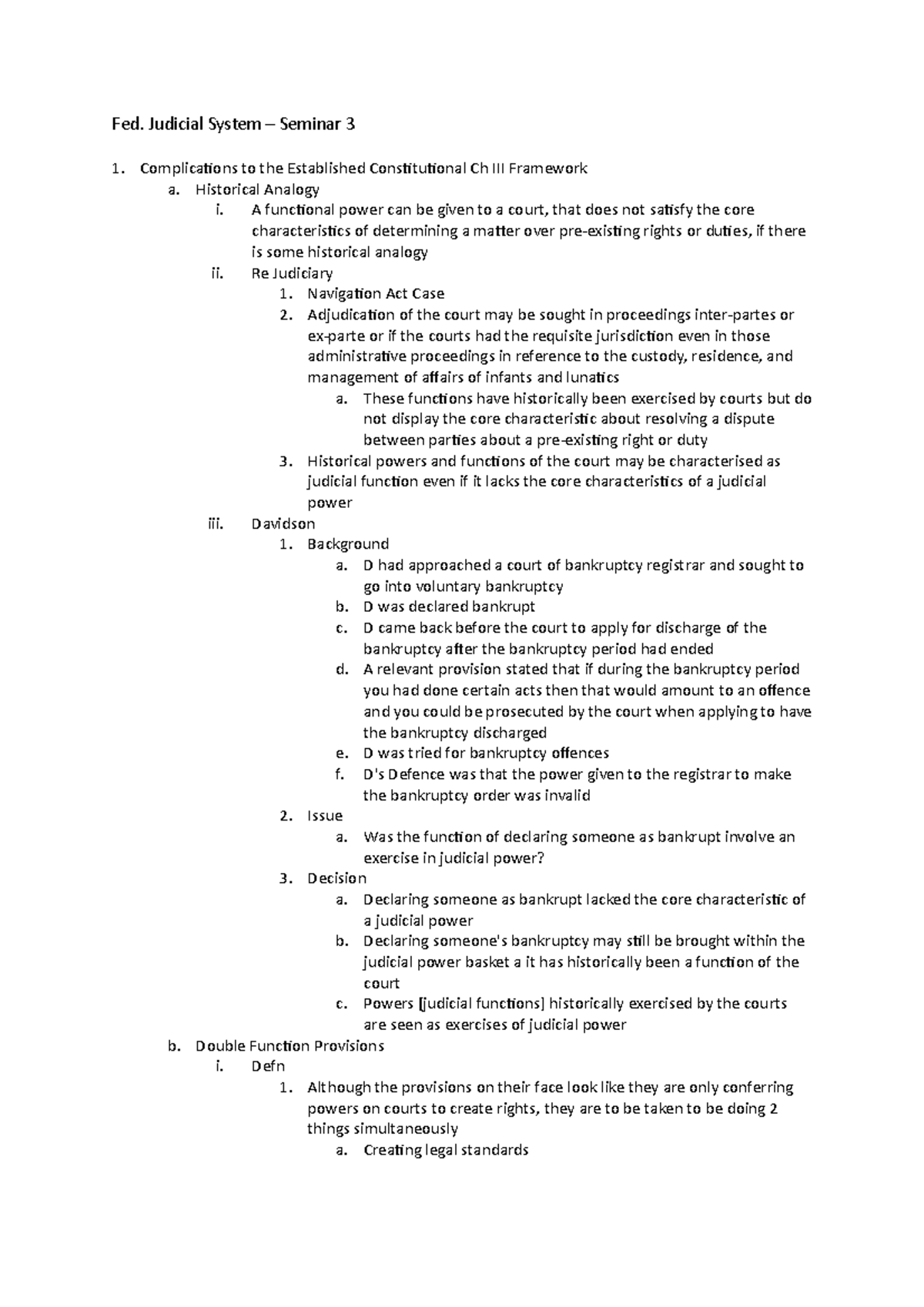 Fed. Judicial System Seminar 3 - Fed. Judicial System – Seminar 3 ...