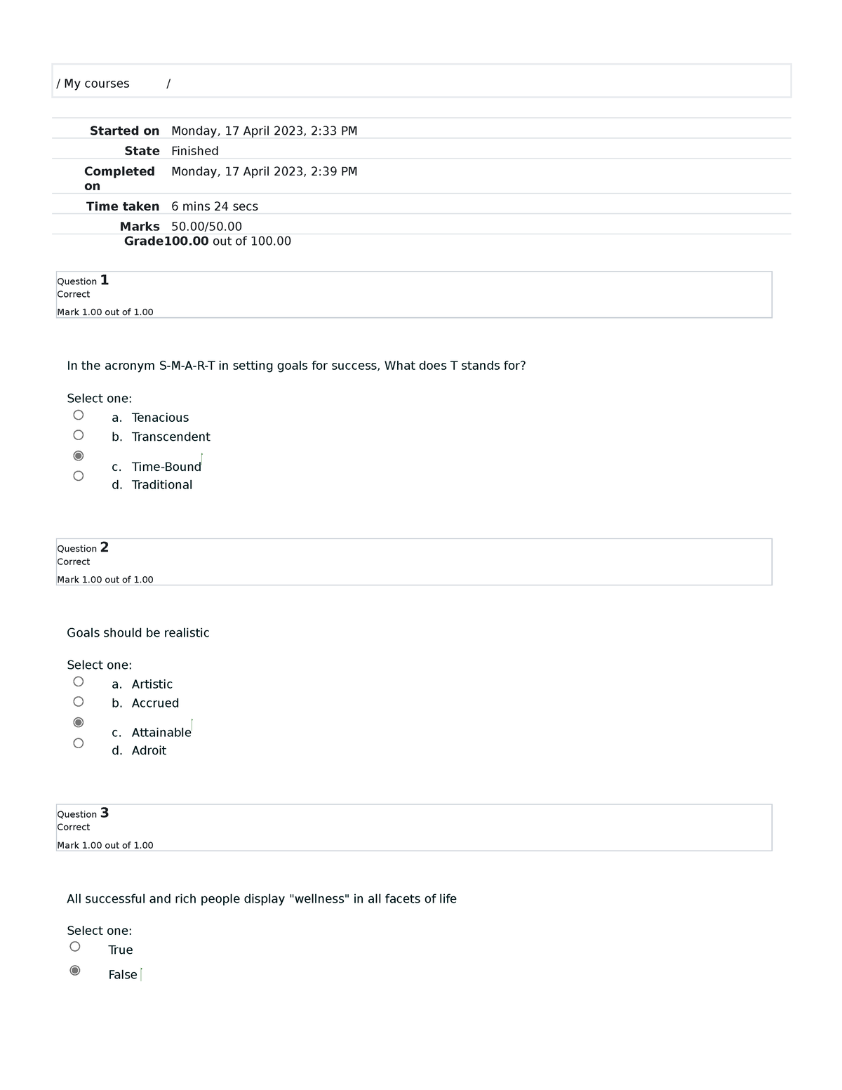 Understandingfinalexam 50 - / My courses / Started on Monday, 17 April ...