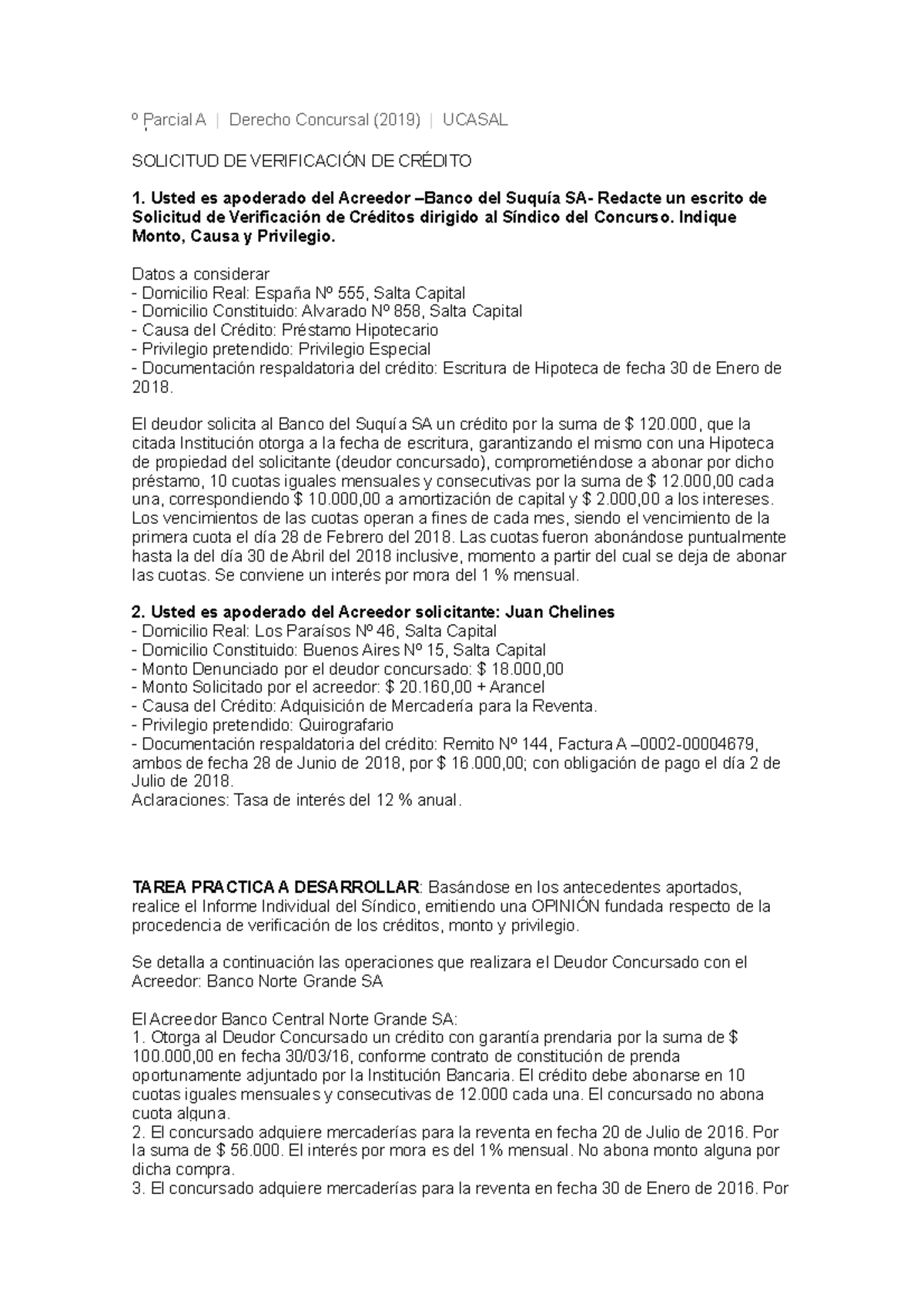 Preguntero De Concursal - º Parcial A | Derecho Concursal (2019 ...