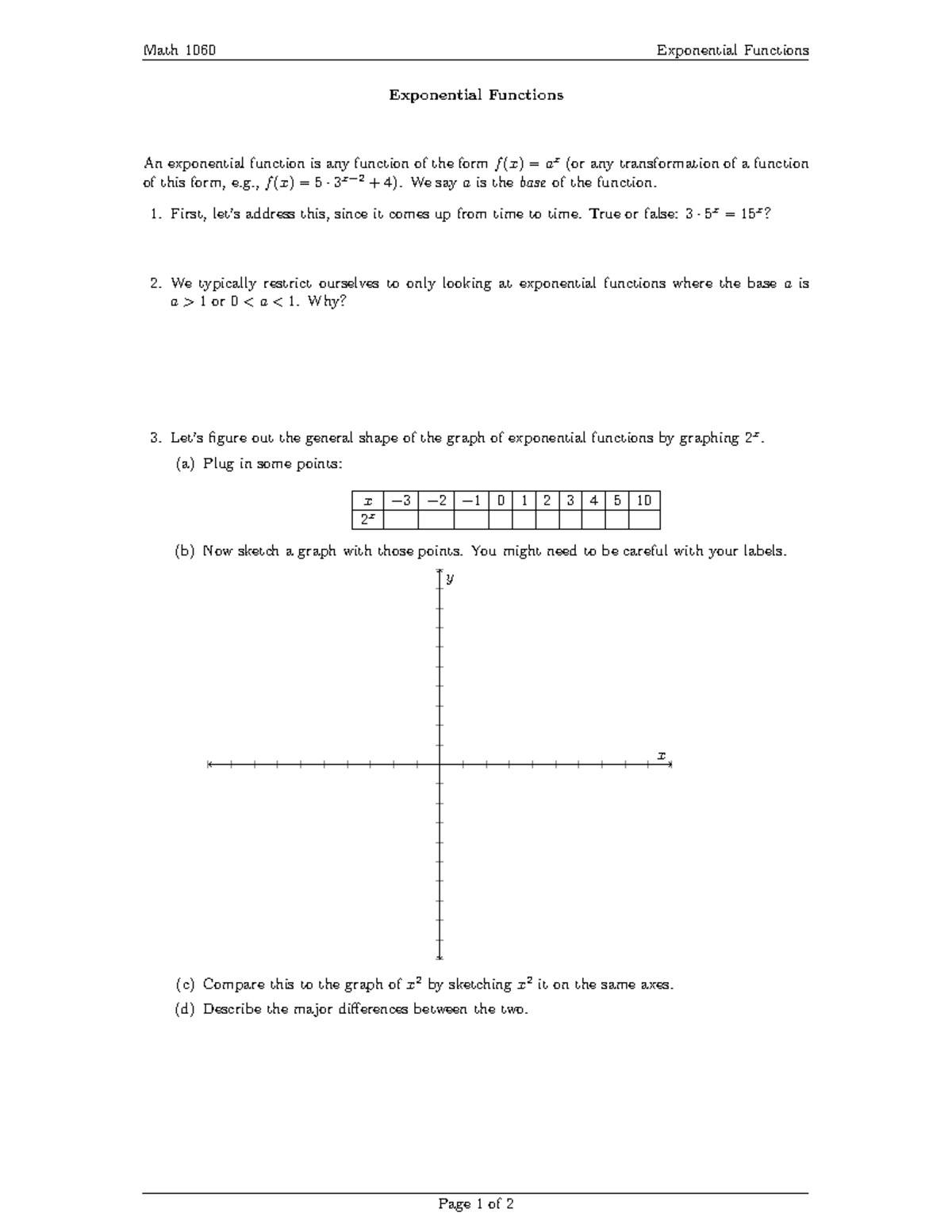 Summary - Exponential functions, exp and log equations-growth and decay ...