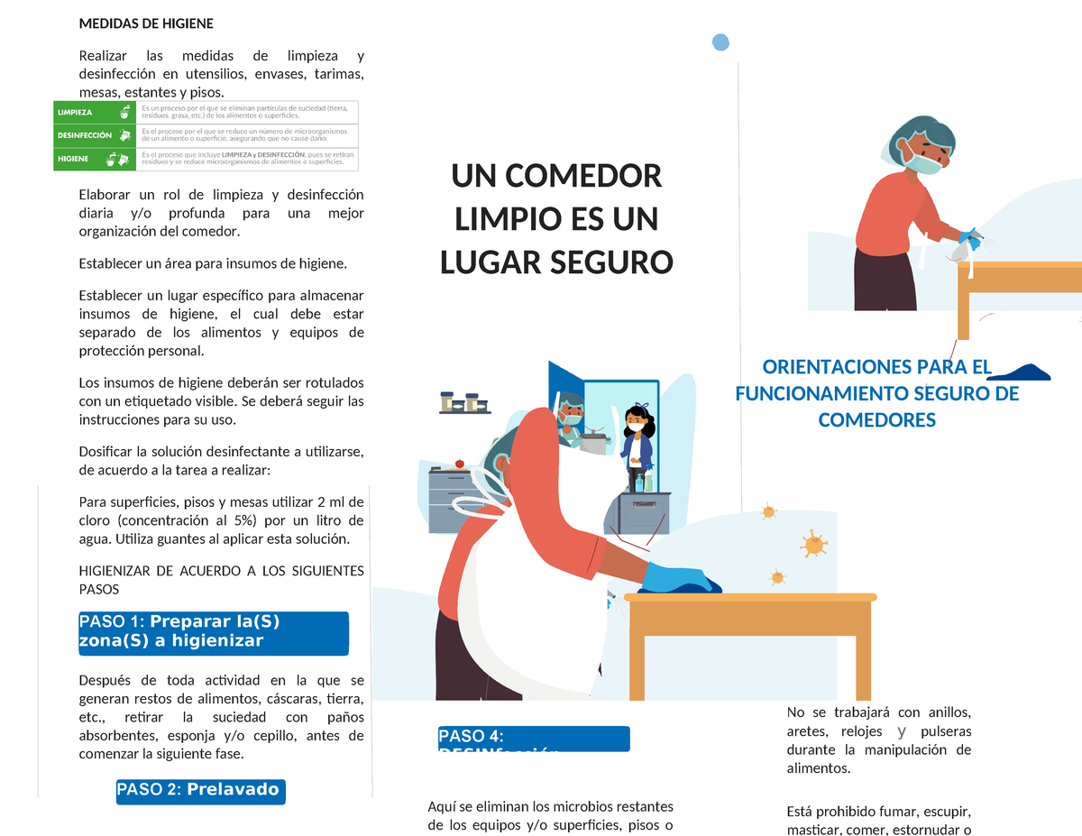 Medidas De Higiene Triptico Medidas De Higiene Realizar Las Medidas De Limpieza Y Desinfección 7421