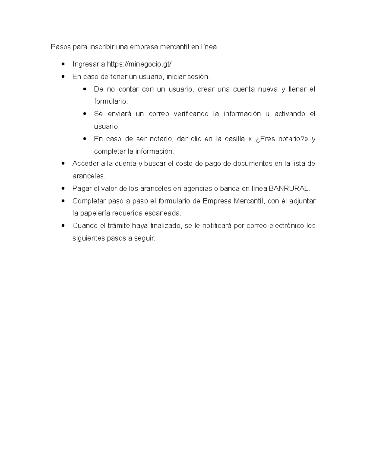 Pasos para inscribir una empresa mercantil en línea - Derecho Mercantil