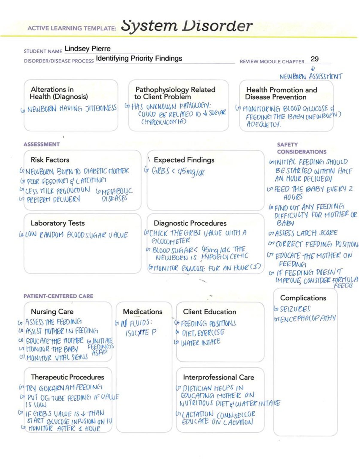 Identifying Priority Findings ATI Template NUR 410 Studocu