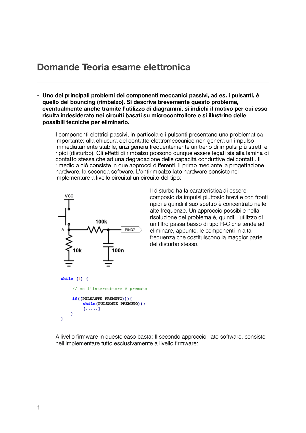 Domande elettronica ORALE con risposta - Domande Teoria esame elettronica  Uno dei principali - Studocu