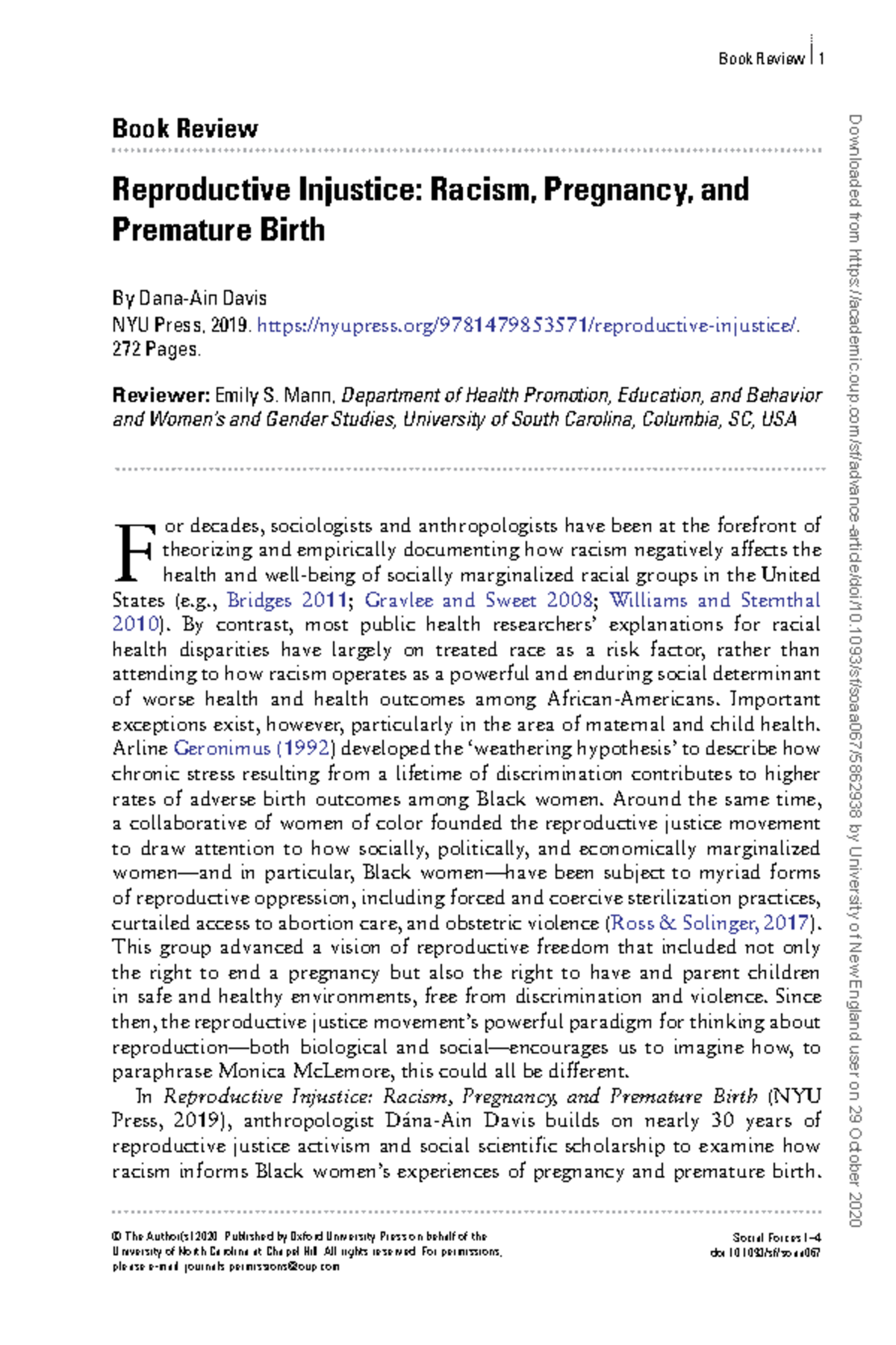 Reproductive Injustice Racism, Pregnancy, and Premature Birth - Book ...