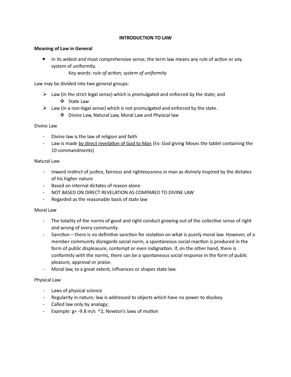 introduction-to-law-notes-introduction-to-law-meaning-of-law-in