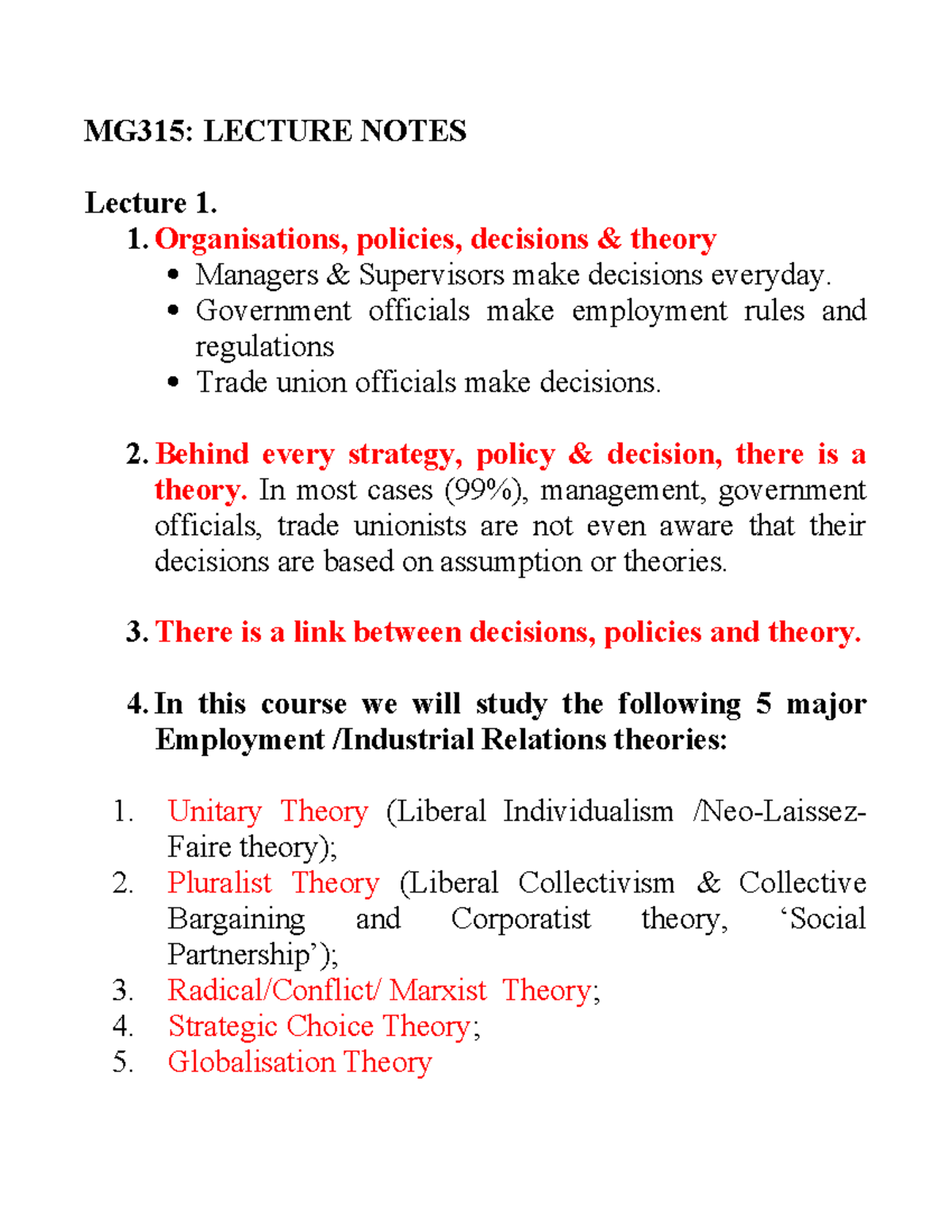 MG315 -ALL Lecture Notes - MG315: LECTURE NOTES Lecture 1. 1 ...