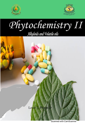 Phytochemistry 2022 final ( indole group) - Pharmacognosy (2) - Studocu