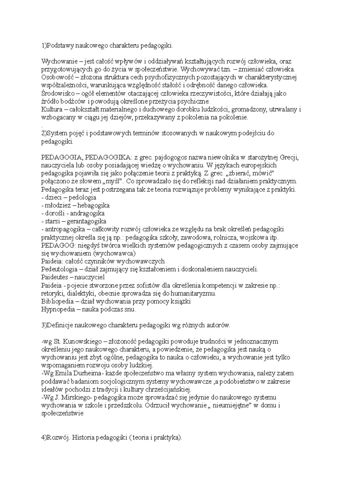 Pedagogika - Opracowane Zagadnienia Z Pedagogiki - Pedagogika Ogólna ...