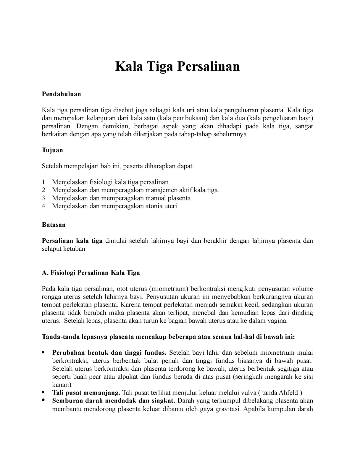 Kala 3 Persalinan Potongan Sedikit Tentang Kala 3 Kala Tiga Persalinan Pendahuluan Kala Tiga 7074