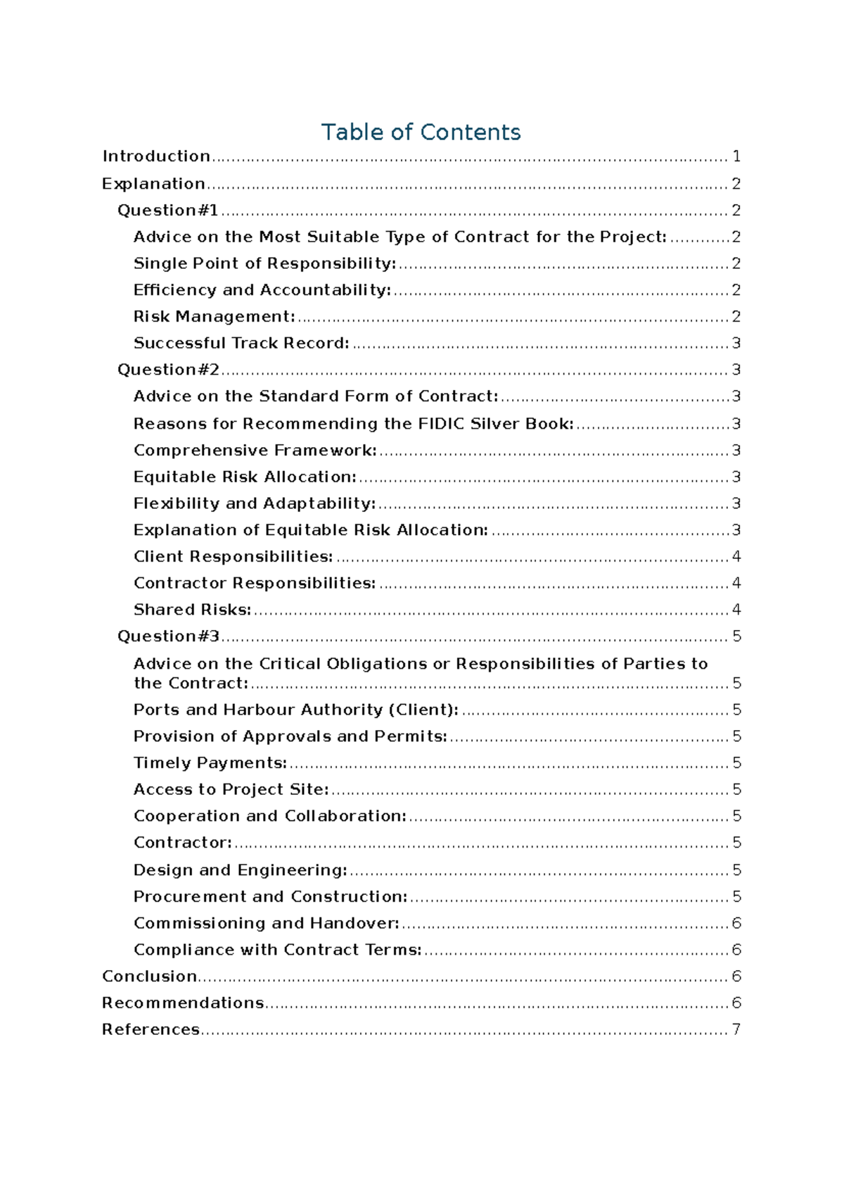 Contract assign -1 - Table of Contents - Studocu