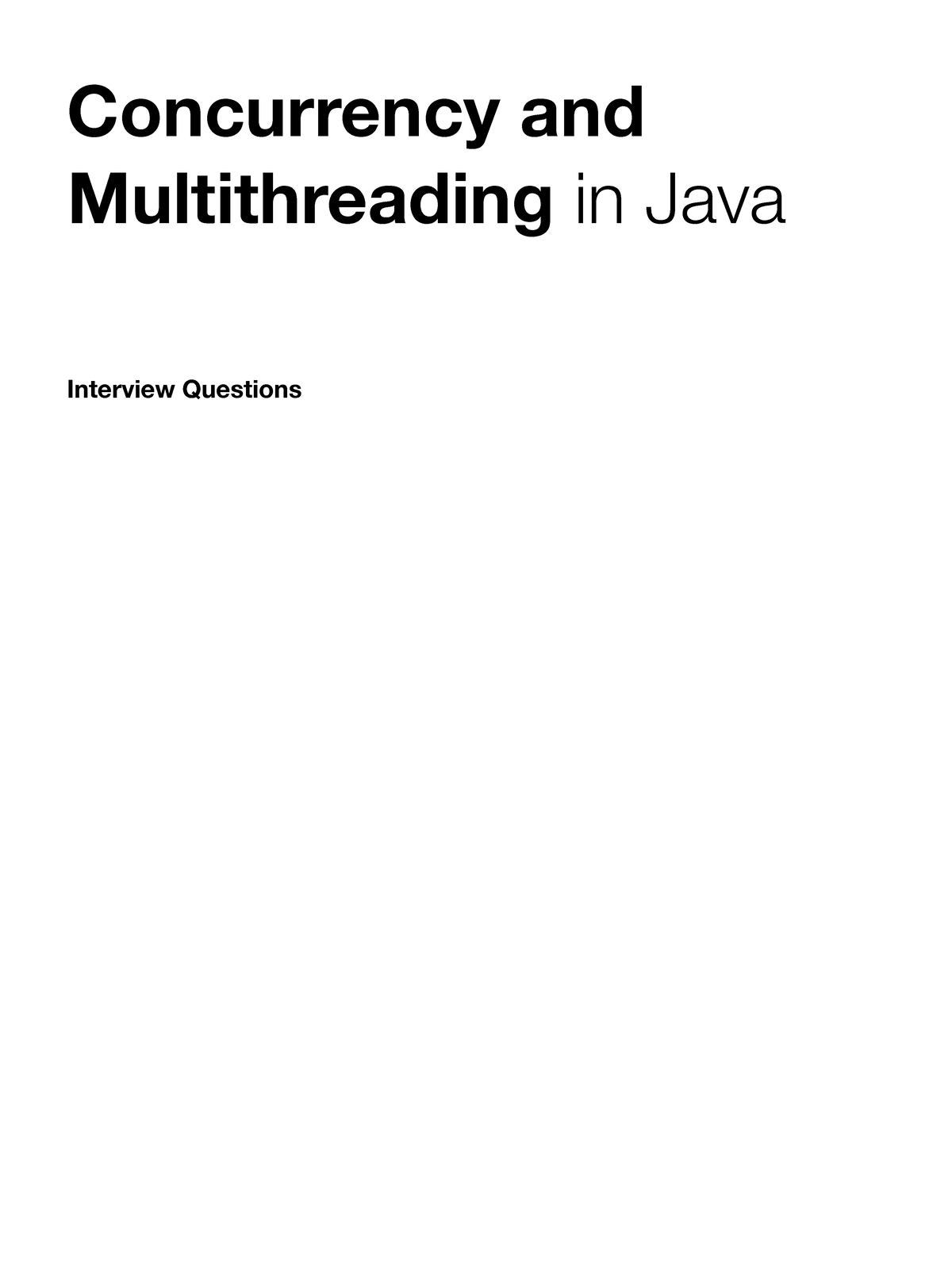 Concurrency And Multithreading Interview Question - Concurrency And ...