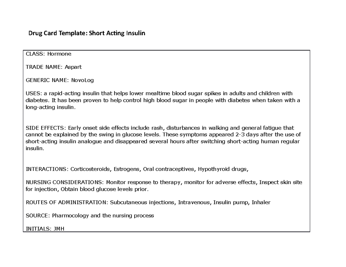 drug-card-short-acting-med-cards-for-studying-drug-card-template