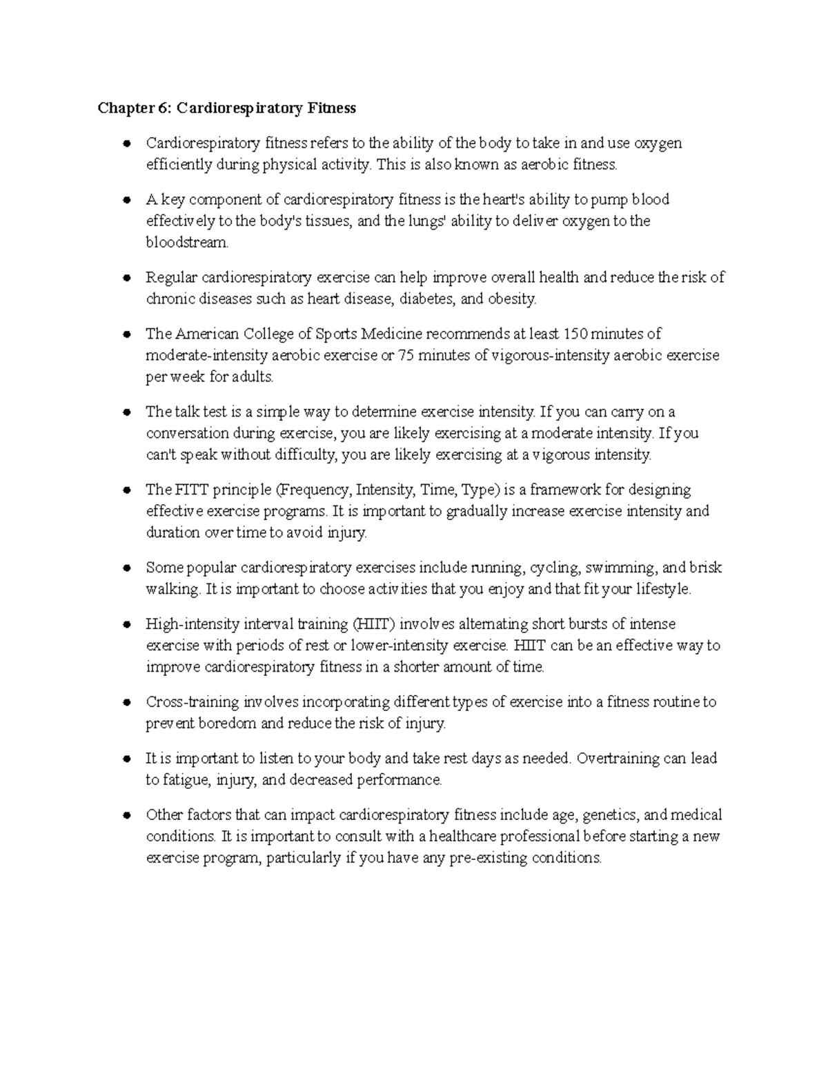 KIN 160 Chapter 6 - KIN 160 Notes for Ch 6 - Chapter 6 ...