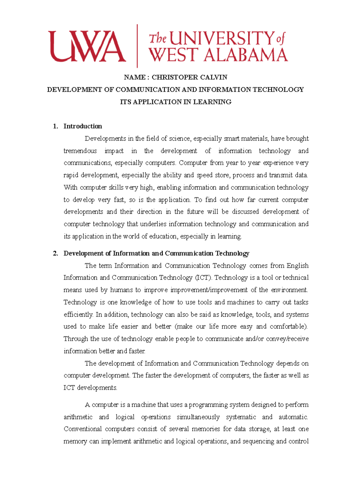 Development OF Communication AND Information Technology ITS Application ...