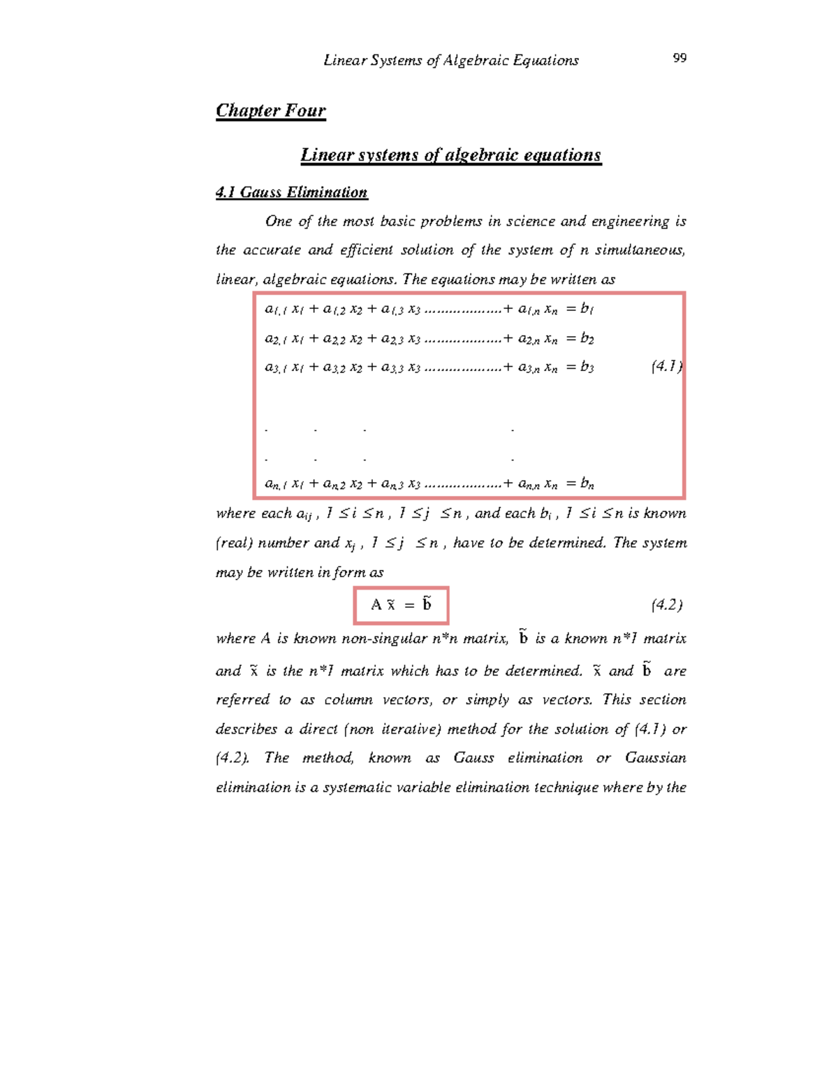 Chap 4 mod - course - Linear Systems of Algebraic Equations 99 Chapter ...