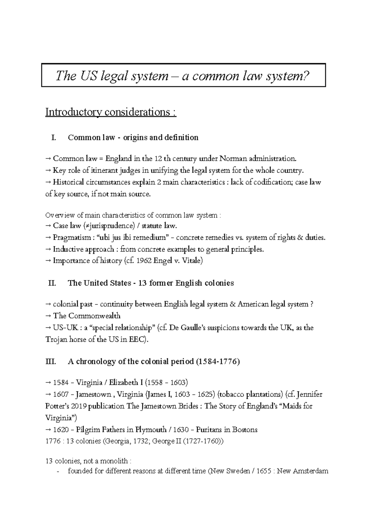 S2 Anglais juridique - The US legal system – a common law system ...