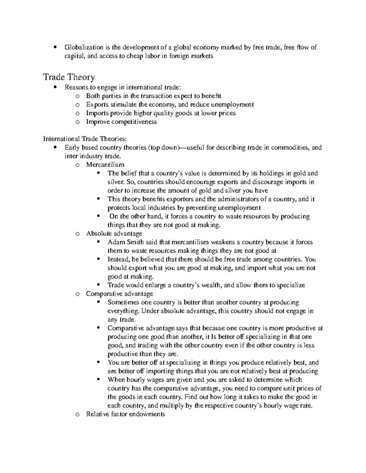 Midterm Notes (autosaved) - Globalization Is The Development Of A 