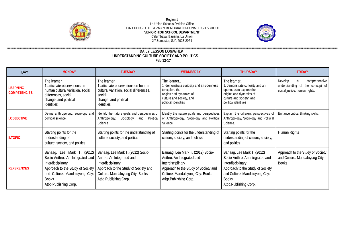 Feb 12-16 - none - Region 1 La Union Schools Division Office DON ...