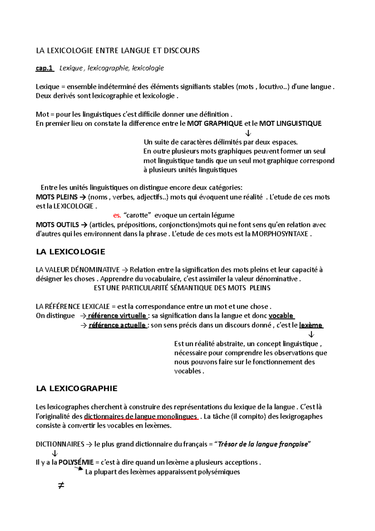 Riassunto Lexicologie Entre Langue Et Discours - LA LEXICOLOGIE ENTRE ...