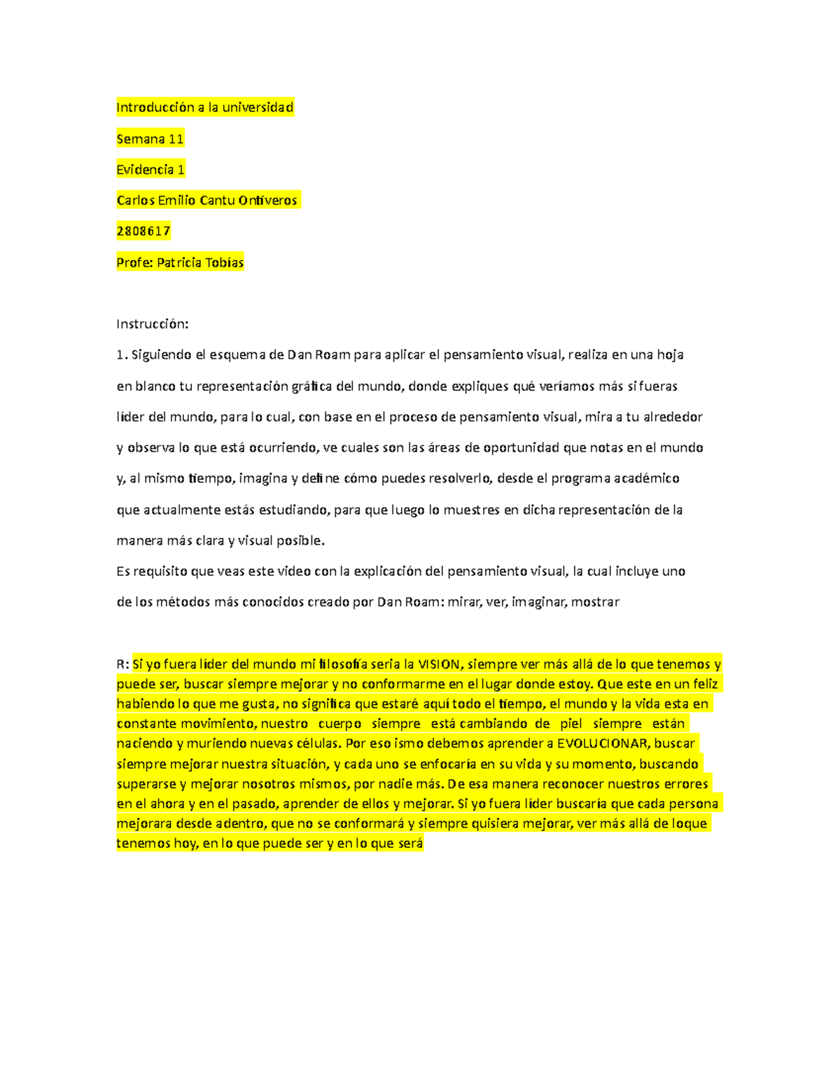 Evidencia 1 introduccion a la universidad - Introducción a la ...