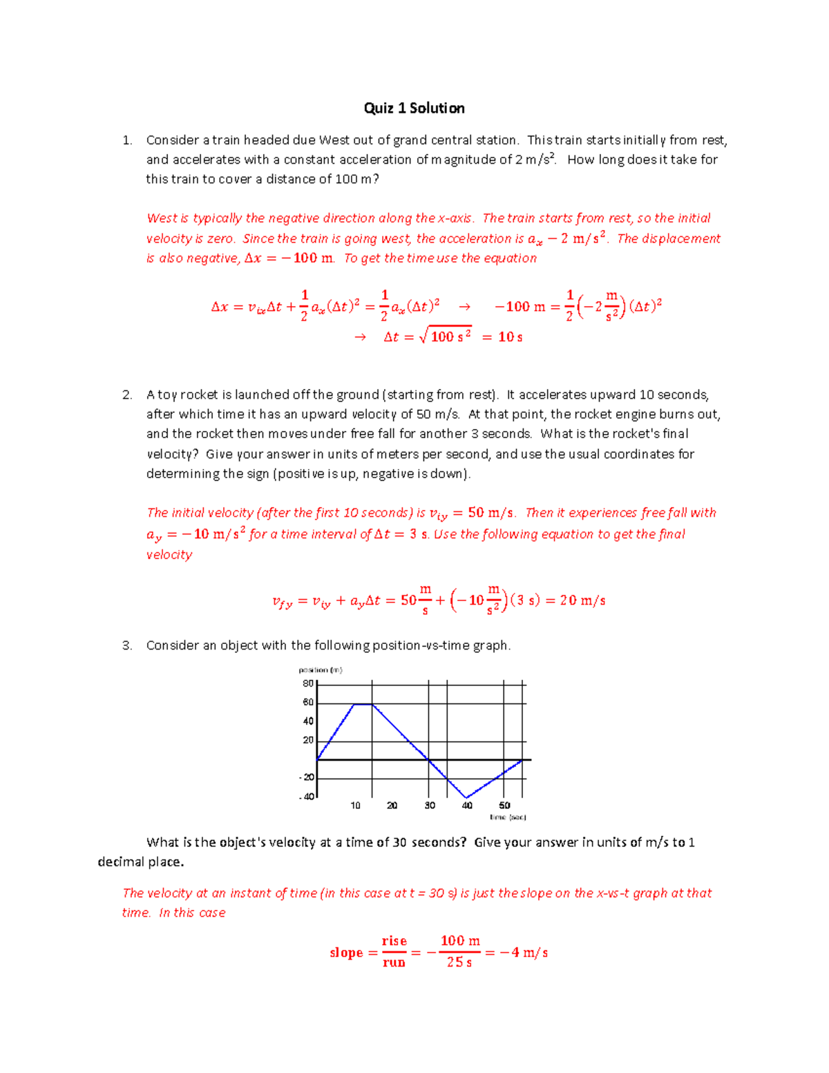 Practice Quiz 1Solution Second Version - Quiz 1 Solution Consider a ...