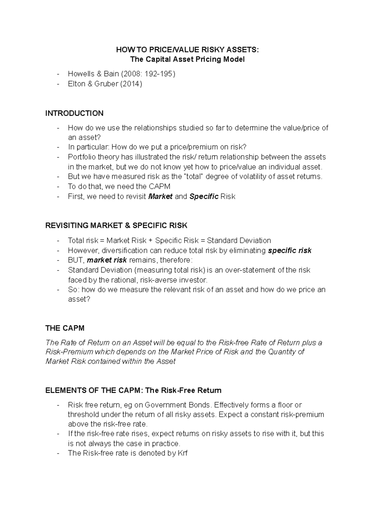 the-capital-asset-pricing-model-notes-how-to-price-value-risky-assets