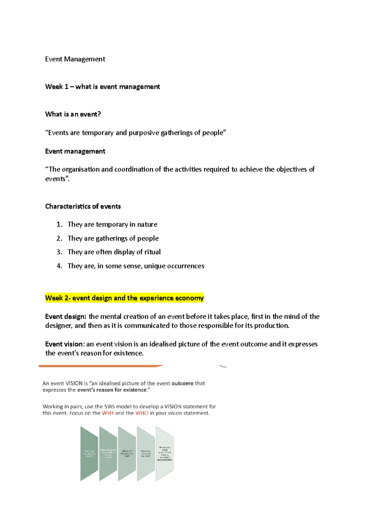 Event managment notes - Event Management Week 1 – what is event ...