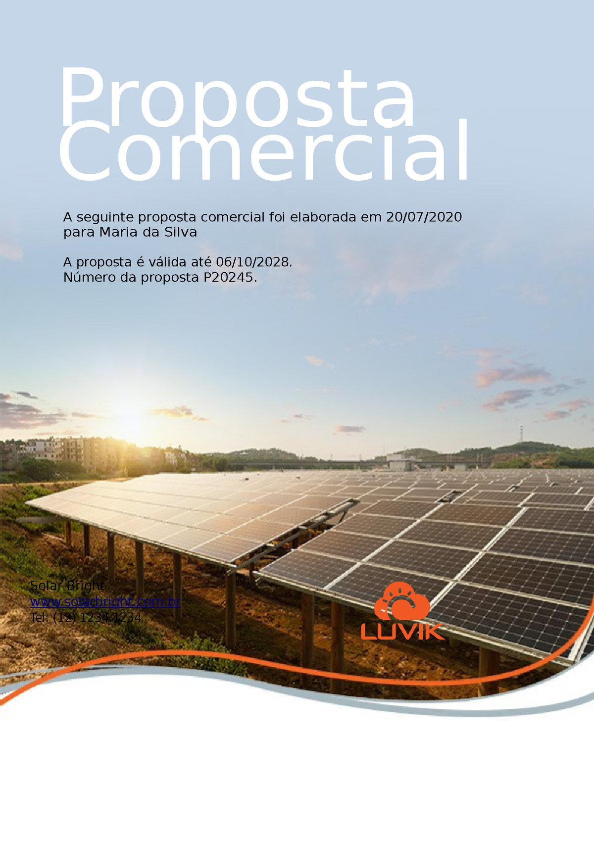 Modelo De Orçamento Fotovoltaico Proposta Comercial A Seguinte Proposta Comercial Foi 6299