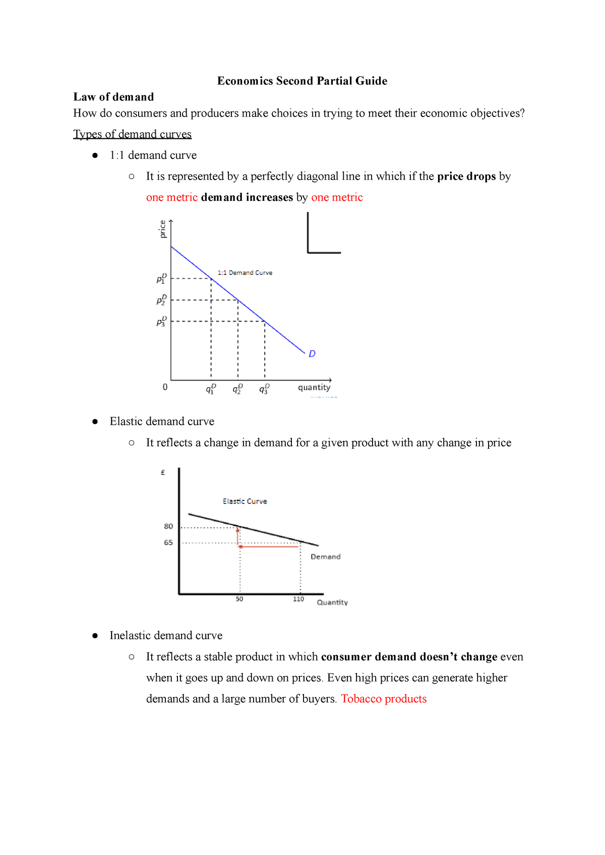 Economics Second Partial Guide - Even high prices can generate higher ...