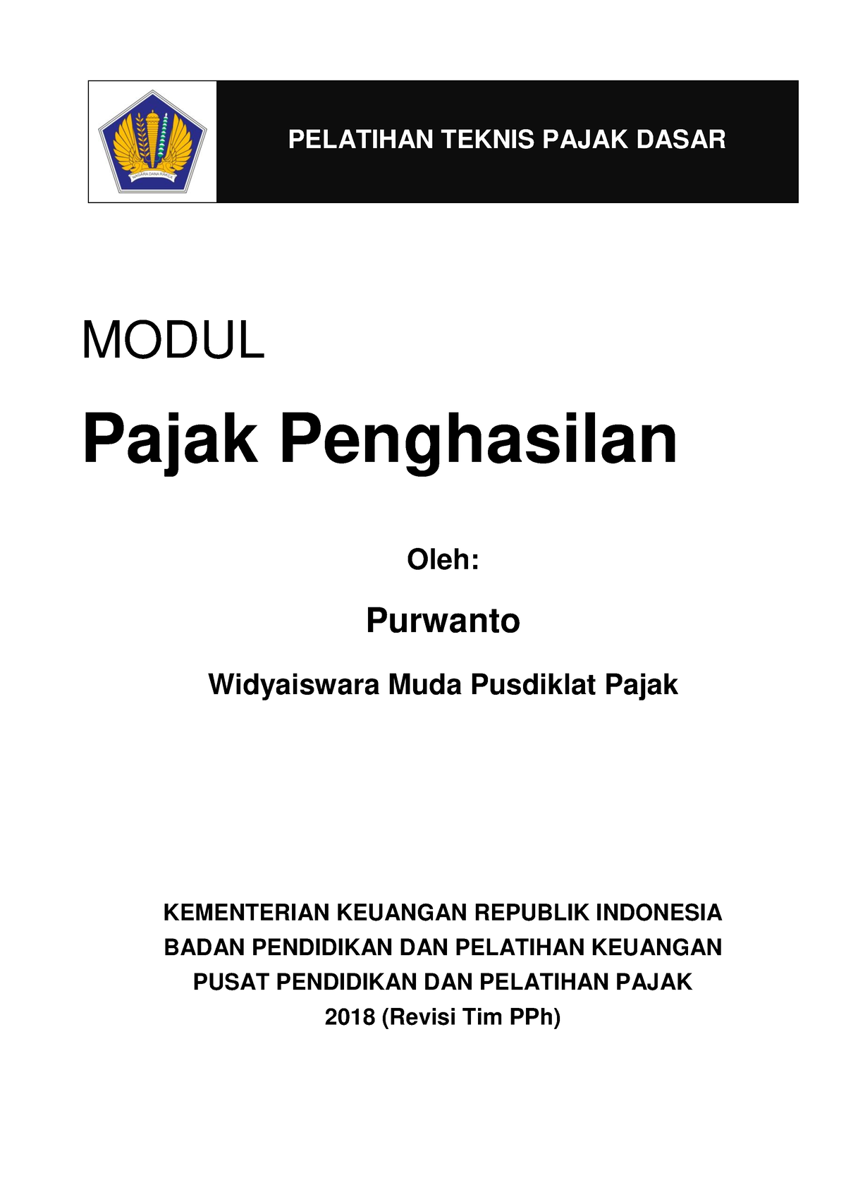 PPh Pelaksana Materi - PELATIHAN TEKNIS PAJAK DASAR MODUL Pajak ...