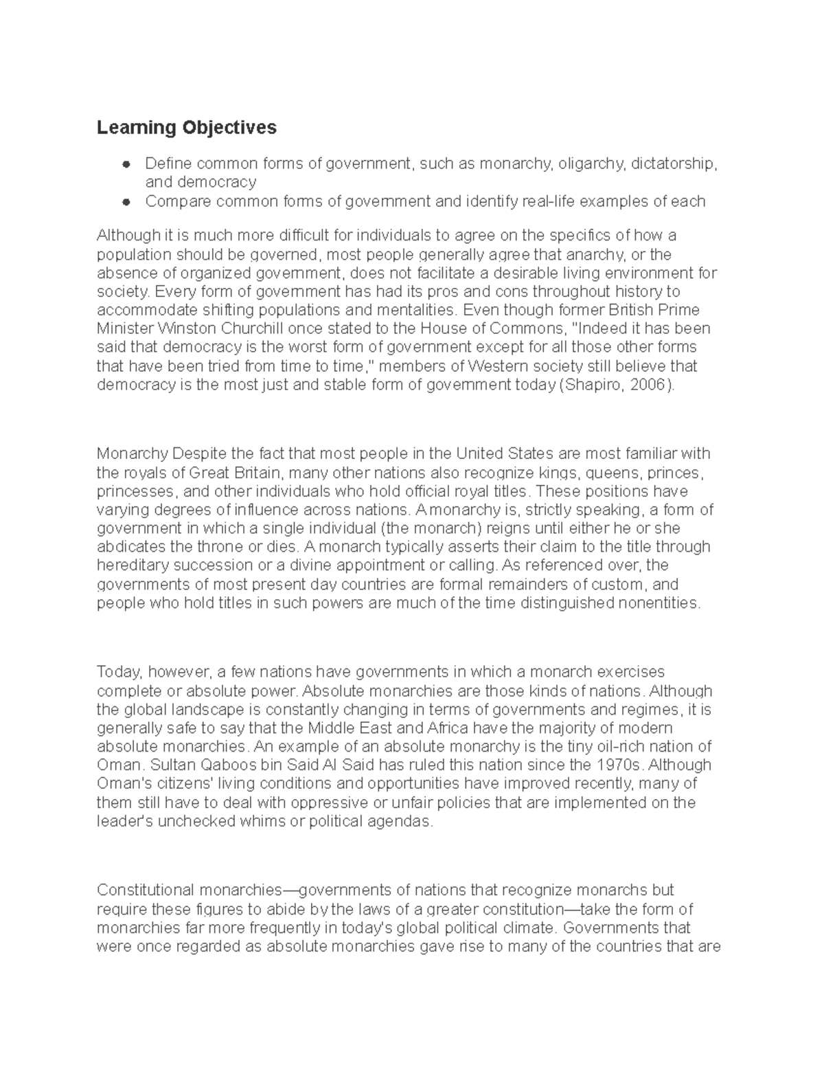 Chapter 17.2 Notes - Learning Objectives Define common forms of ...