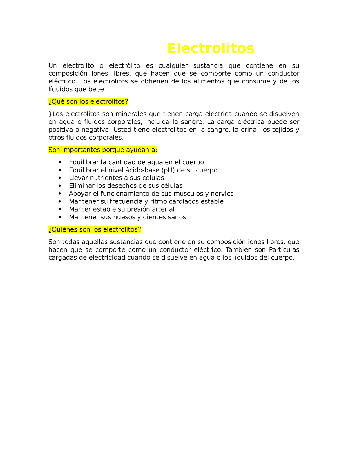 Electrolitos - Electrolitos Un Electrolito O Electrólito Es Cualquier ...